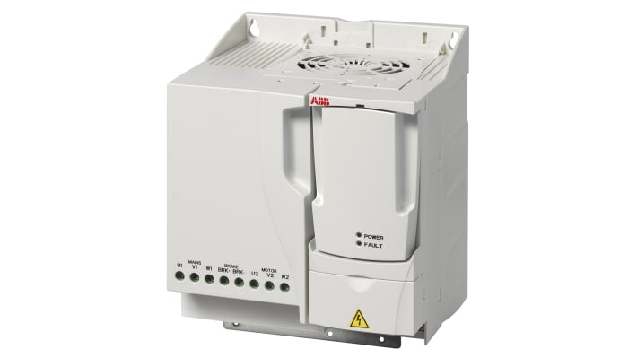 ABB ACS355-03E-15A6-4, inverter trifase 7,5 kW, montaggio a pannello, dimensioni 169x236x195 mm, grado di protezione IP20.