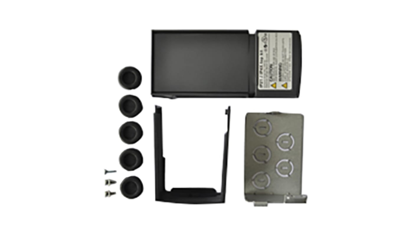 Kit IP21 Danfoss 132B0109 per telaio M2, compatibile con VLT Micro Drive fino a 22 kW, include accessori di montaggio.