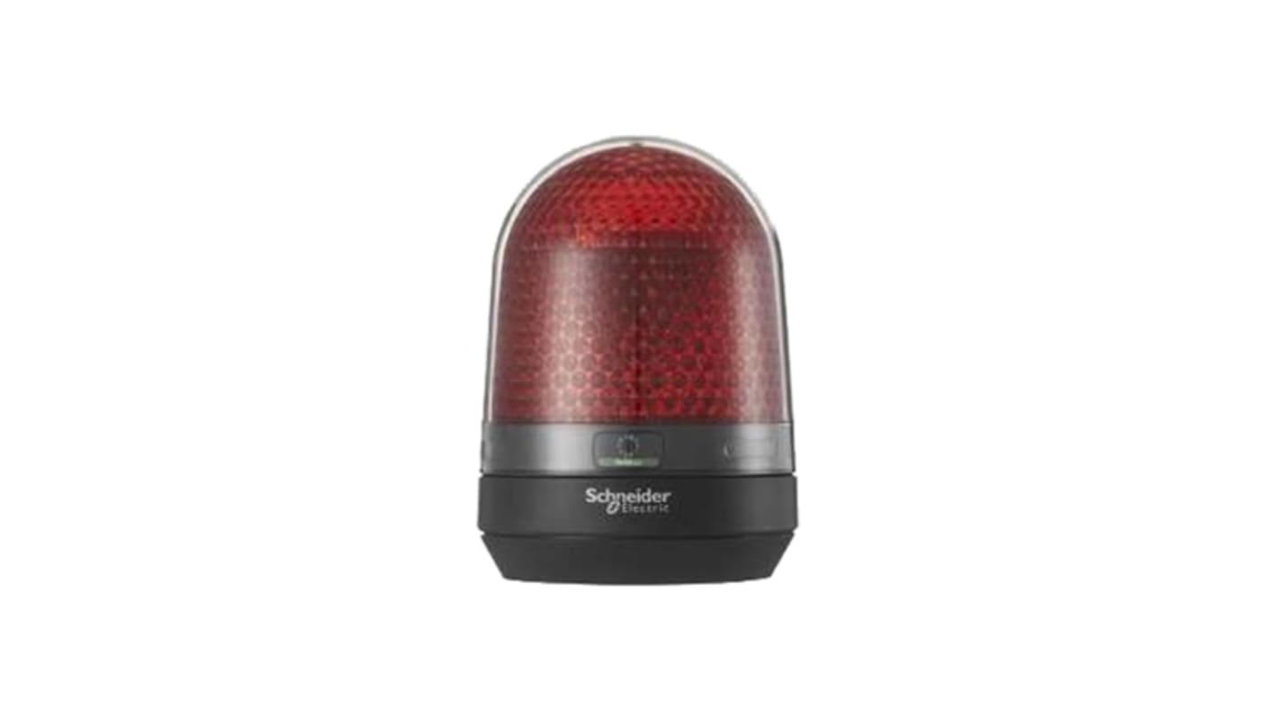 Segnalatore lampeggiante rotante LED rosso Schneider Electric XVR3E04, montaggio su base, 48 V c.c., dimensioni 100 mm x 139 mm.