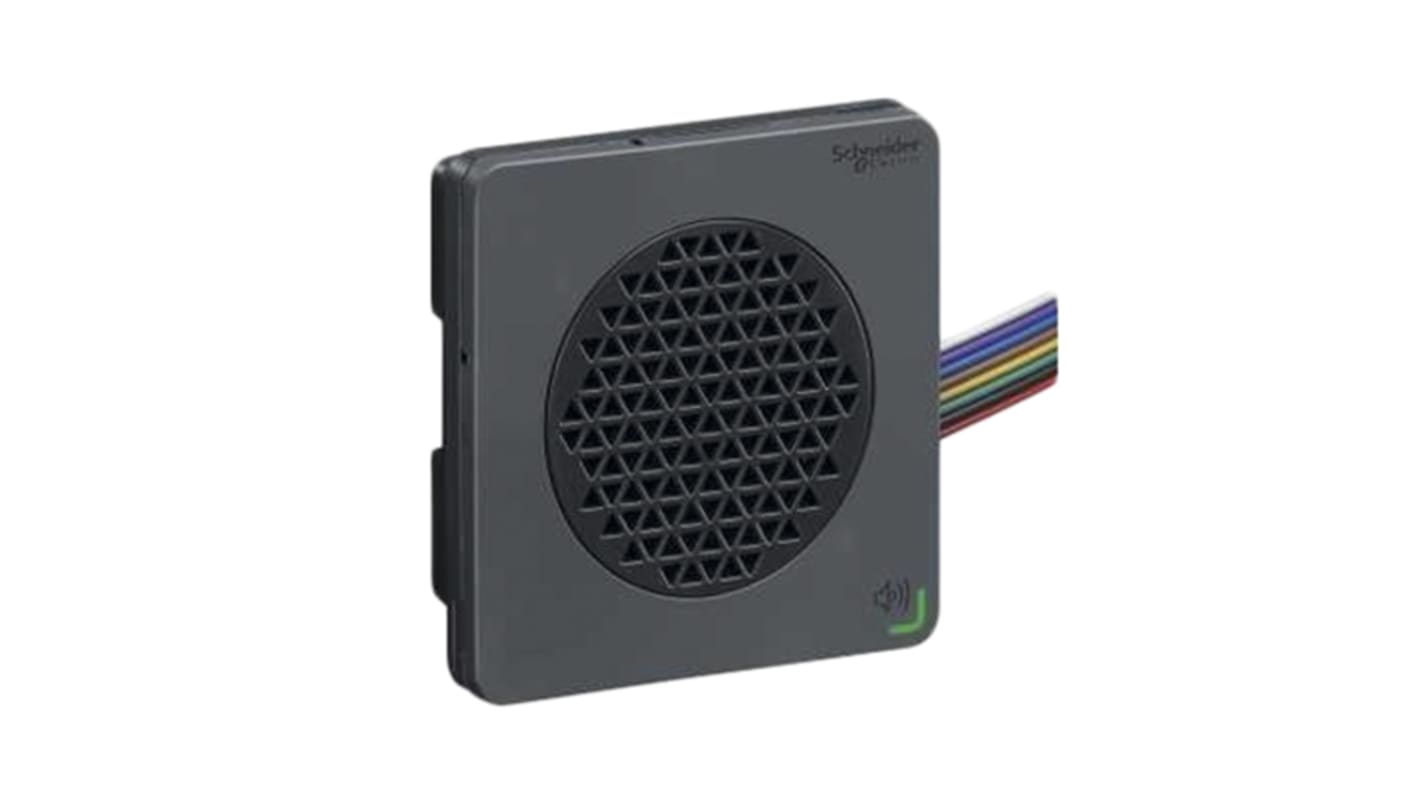 Allarme vocale XVS Schneider Electric XVSV7BBP, 24V c.c., 89dB a 1m. Personalizzabile con 6 canali e 63 messaggi. IP65, facile installazione.
