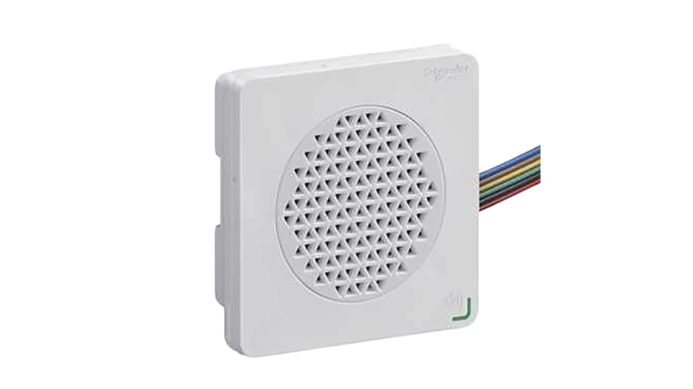 Schneider Electric XVSV9BWN, segnalatore acustico vocale bianco, volume fino a 97 dB, montaggio a parete, IP65.