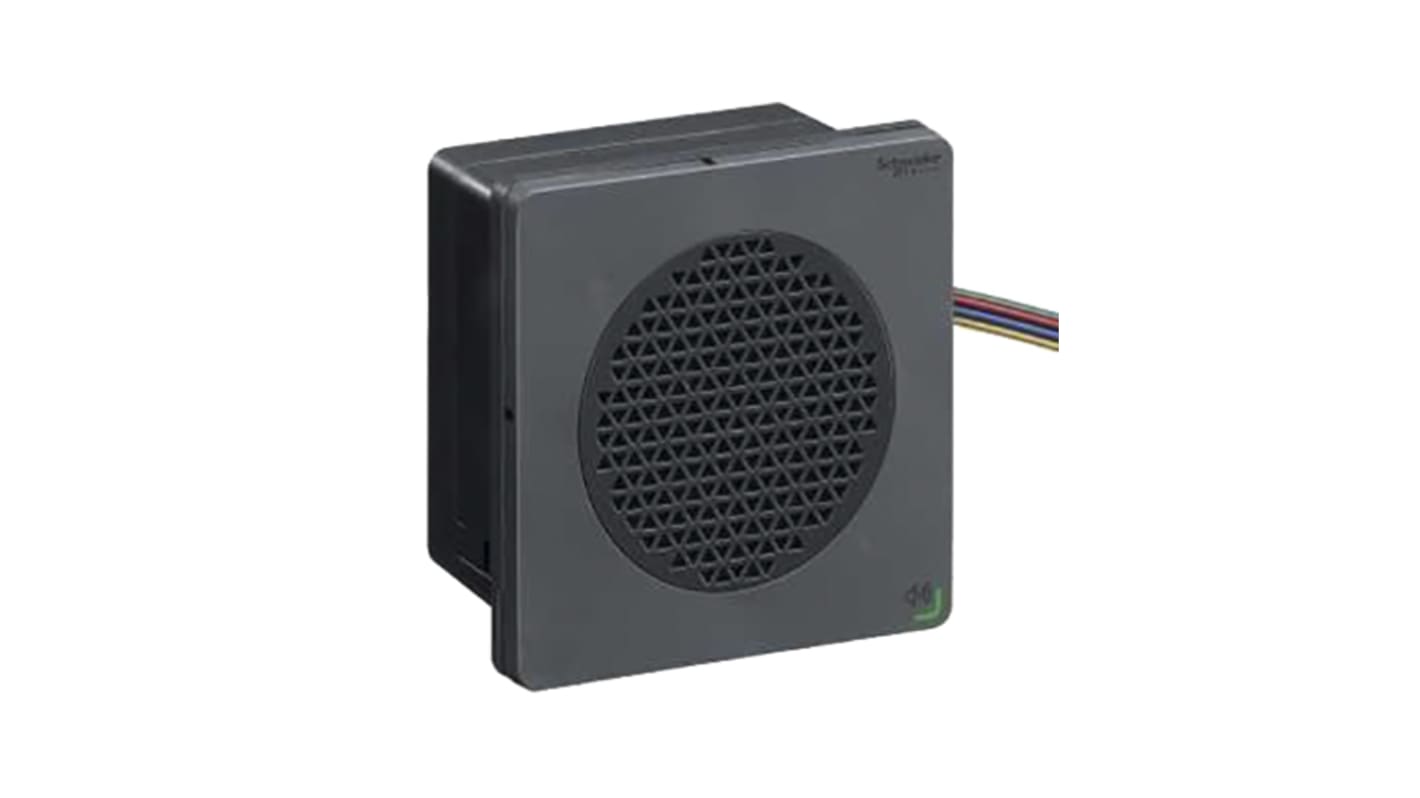 Sirena di allerta Schneider Electric XVSV9BBN, 12-24 V c.c., volume 97 dB, montaggio a parete, grado di protezione IP65.