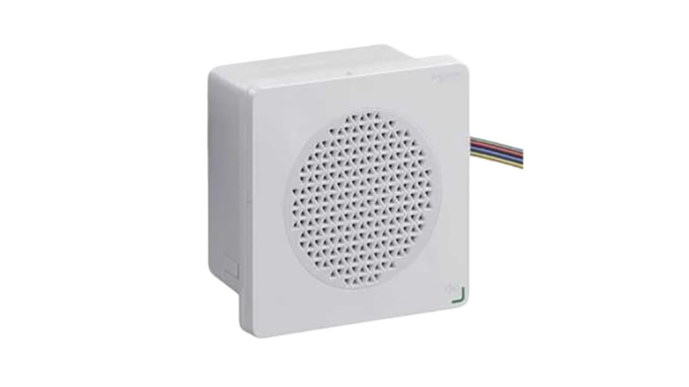 Sirena elettronica Schneider Electric XVSV9MWN, volume fino a 97 dB, configurazione 6 canali vocali, montaggio a parete, grado di protezione IP65.