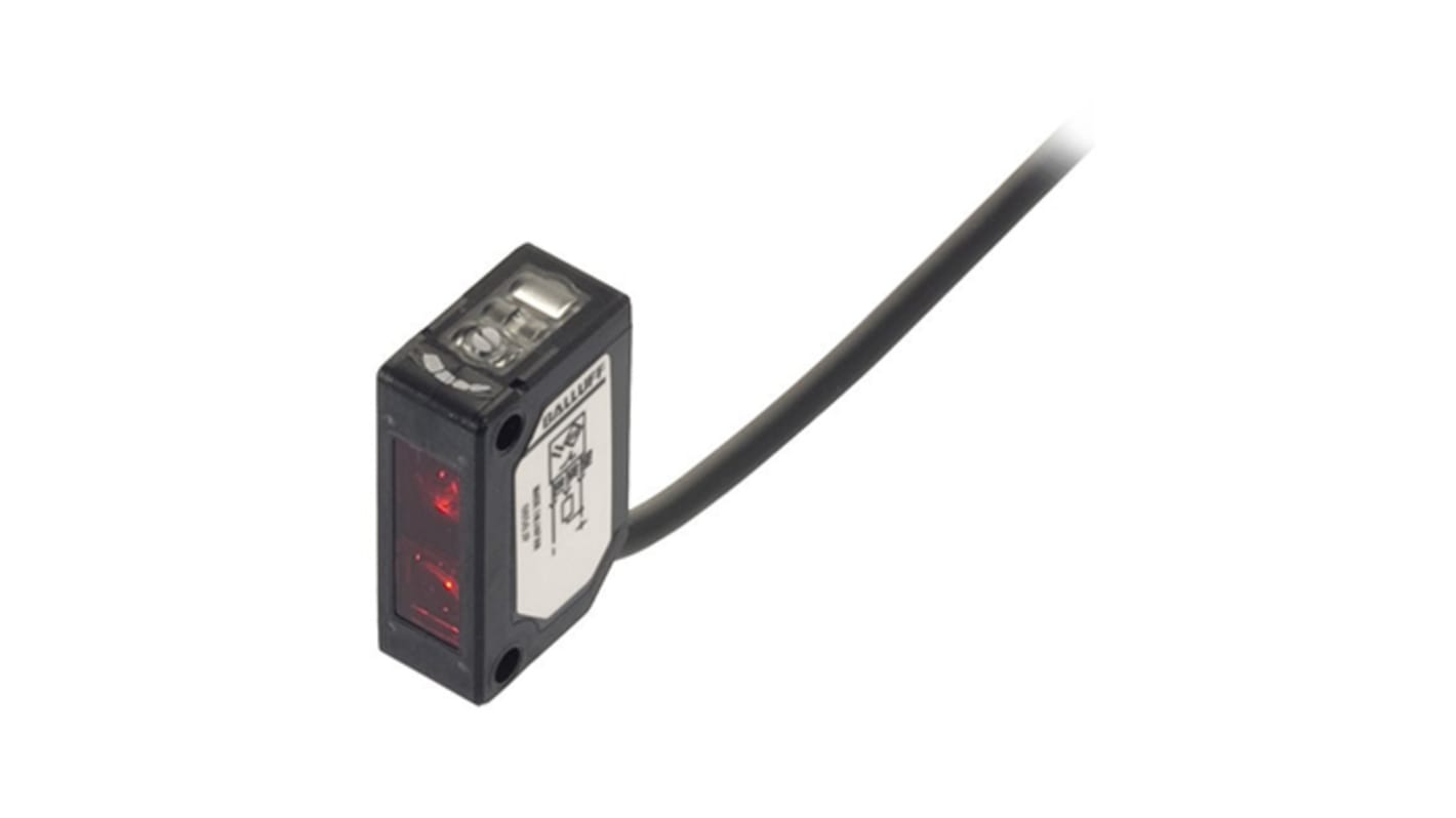 Sensore fotoelettrico rettangolare BALLUFF BOS 5K-PS-RR10-02, retro-riflettivo, rilevamento 100 mm a 4 m, montaggio a pannello.