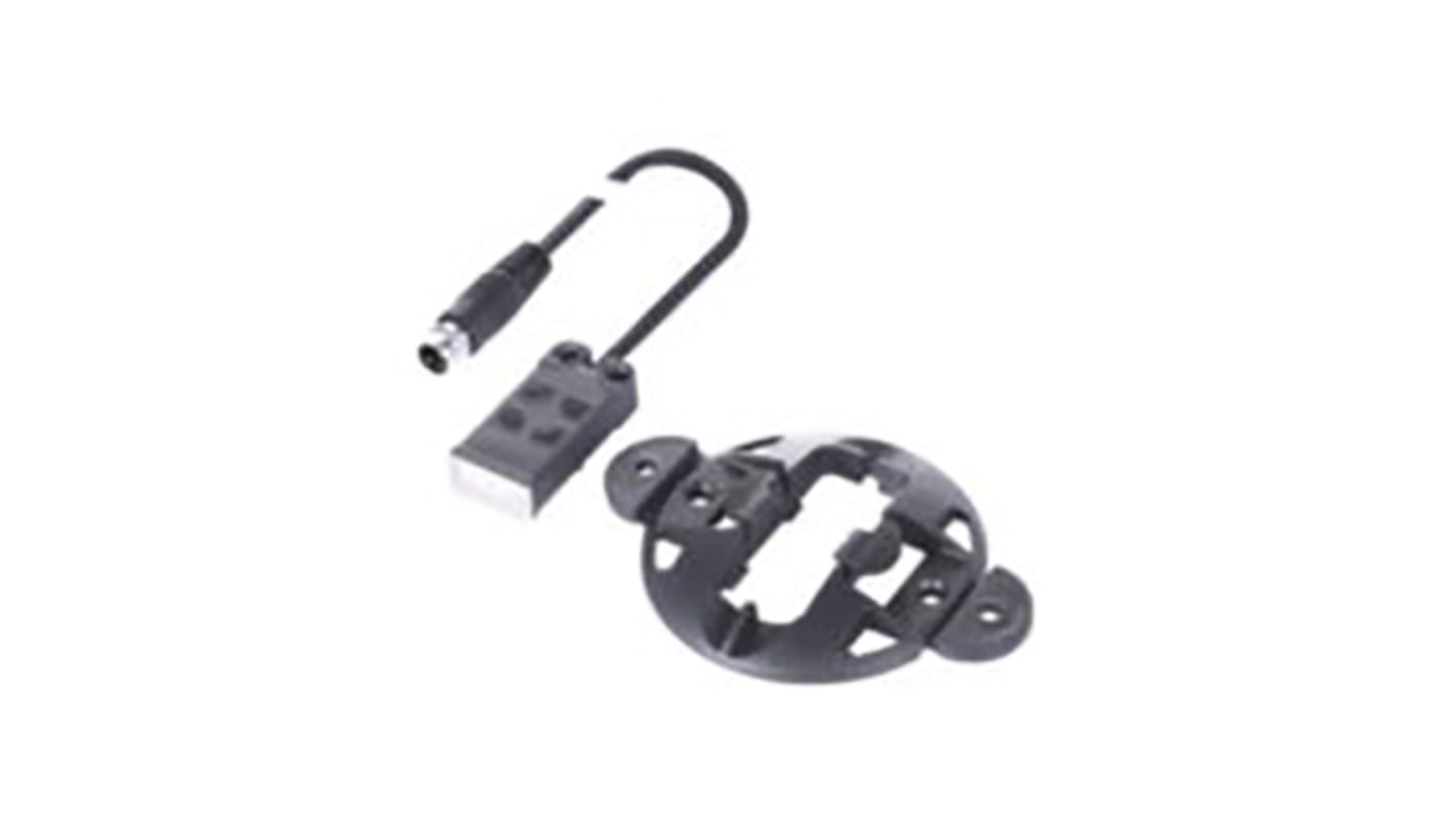 Sensore di prossimità PNP BALLUFF BCS R08RRE-PSM80C-EP00,3-GS75, rilevamento 8 mm, IP67, 12-30 V c.c., dimensioni 34x16x8 mm.