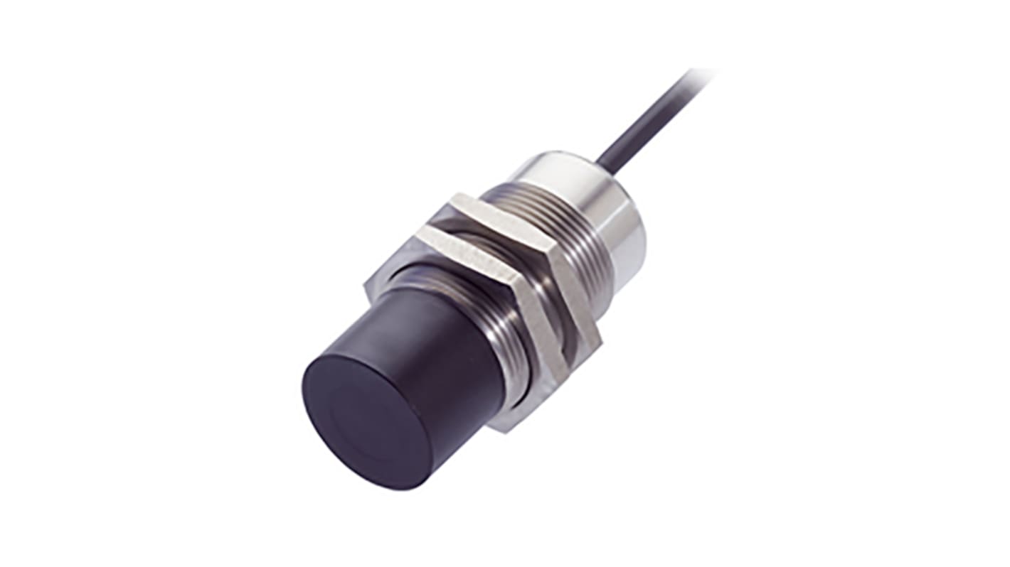 Sensore di prossimità cilindrico BALLUFF BCS M30B4E1-PSC25H-EP02, PNP, rilevamento 25 mm, acciaio inox, IP67, 10-30 V c.c.
