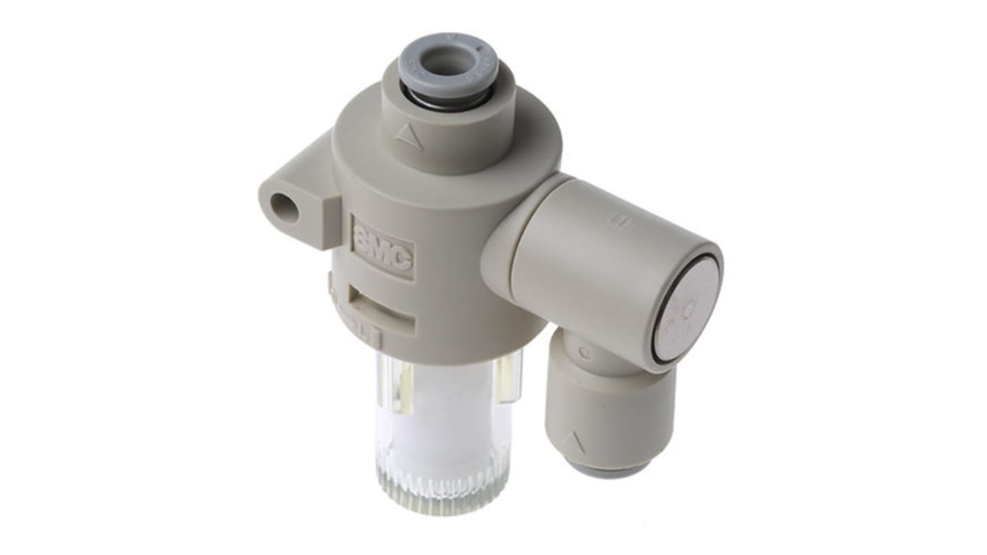 Filtro SMC ZFB10006 per aspirapolvere, grado di filtrazione 30 micrometri, portata 20 l/min, facile installazione a 360 gradi.