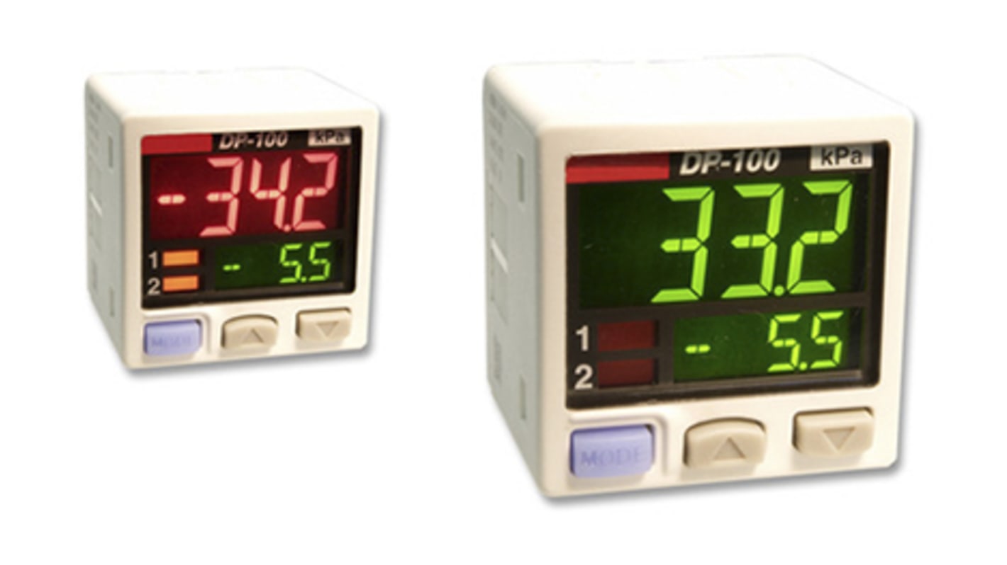 Sensore di pressione relativa Panasonic DP-102-FE-P, max 10 bar, uscita PNP, montaggio a pannello, IP40, alimentazione 12-24 V c.c.
