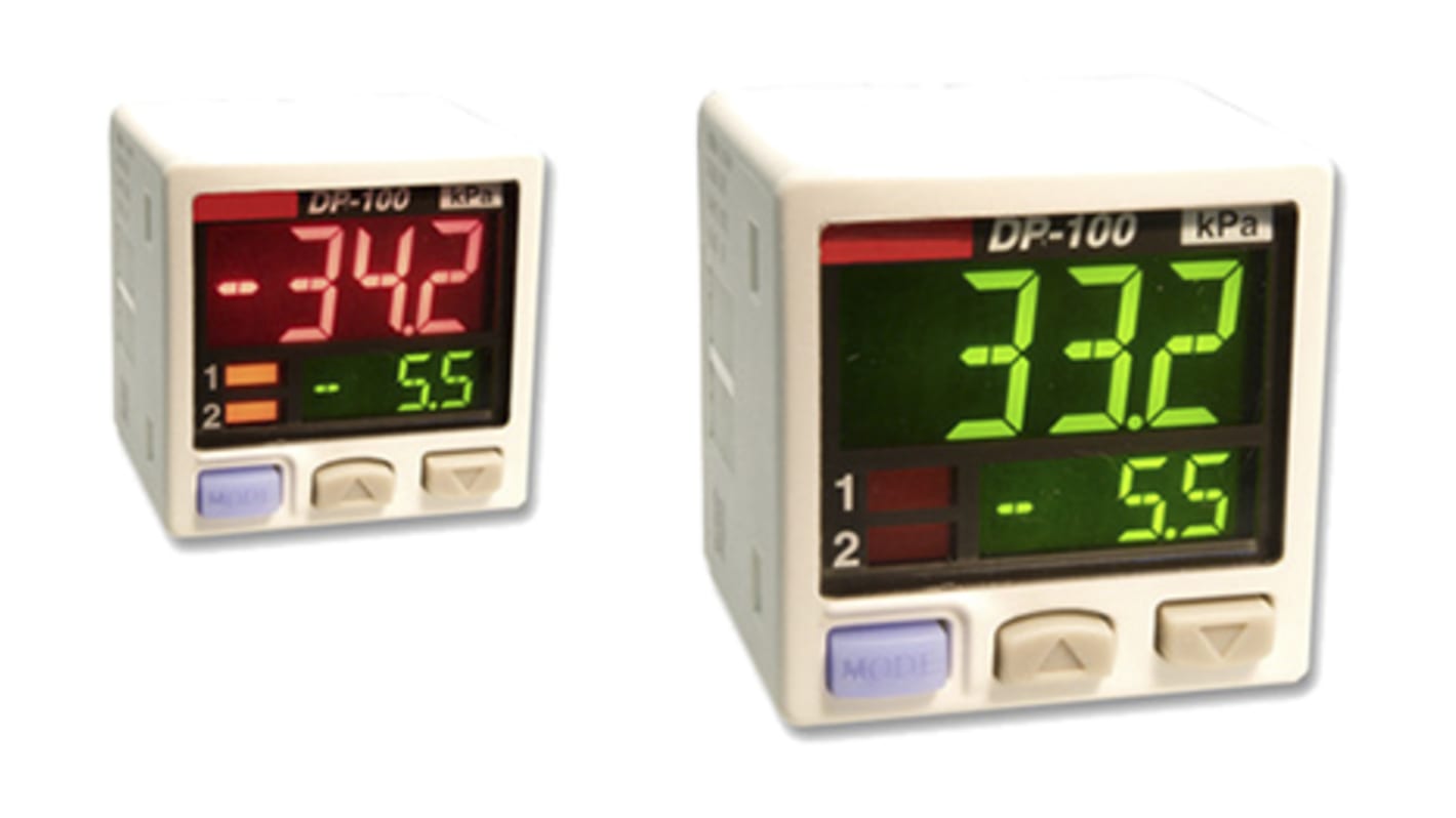 Sensore di pressione relativa Panasonic DP-101A-E-P, 10 bar, uscita 2X PNP, display digitale, alimentazione 12-24 V c.c.