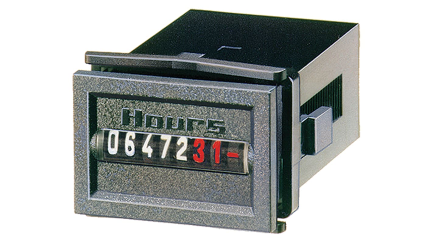 Contatore elettromeccanico Kübler 3.130.251.084.056, montaggio a pannello, display analogico 7 cifre, protezione IP65.