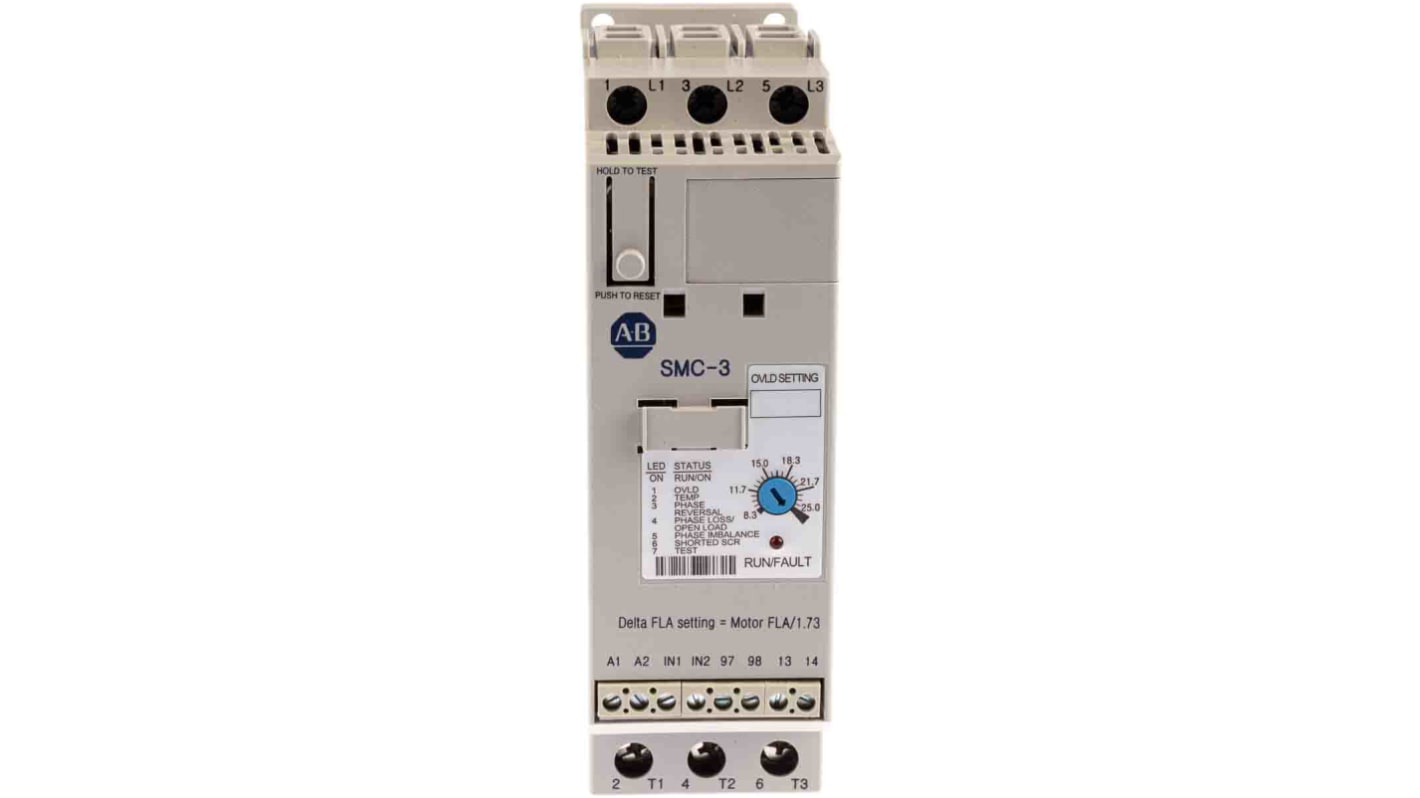 Avviatore soft-start Automatico Allen Bradley 150-C25NBD, 11 kW, 460 V c.a. - Ideale per applicazioni industriali, protezione sovraccarico e avviamento delicato.