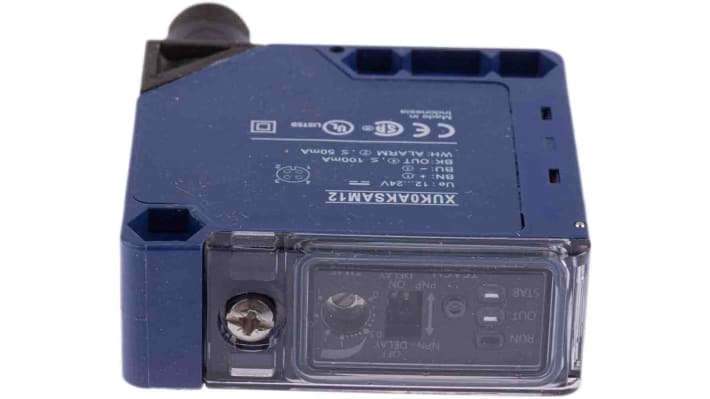 Sensore Fotoelettrico Compatto Telemecanique XUK0AKSAM12 - Rilevamento 280 mm a 30 m, IP67, Tempo di Risposta < 2 ms - Ideale per Impianti di Imballaggio, Ingegneria Aerospaziale, Sicurezza e Produzione Bevande.
