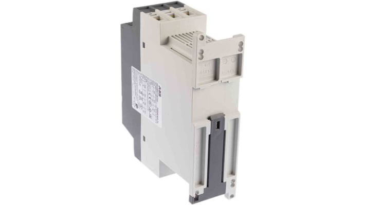ABB 1SFA896111R7000, avviatore soft-start 3 fasi, 22 kW, 600 V, design compatto, dimensioni 153x54x187 mm.