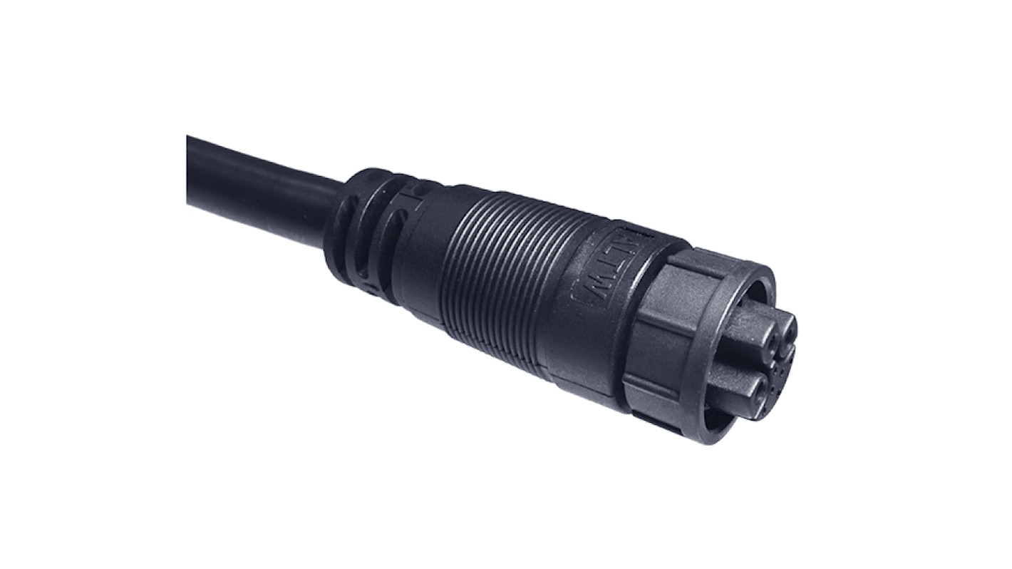 Connettore femmina AAB1 di Amphenol Industrial, 9 poli, montaggio in linea, dimensione 22.2 mm, grado di protezione IP67.