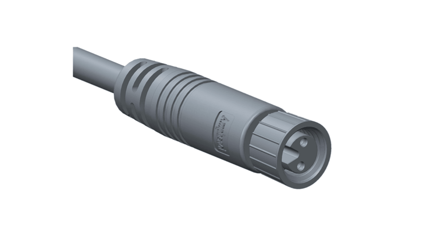 Connettore circolare femmina M8 Amphenol Industrial, 6 poli, montaggio filettato, grado di protezione IP67, portata 1,5A.