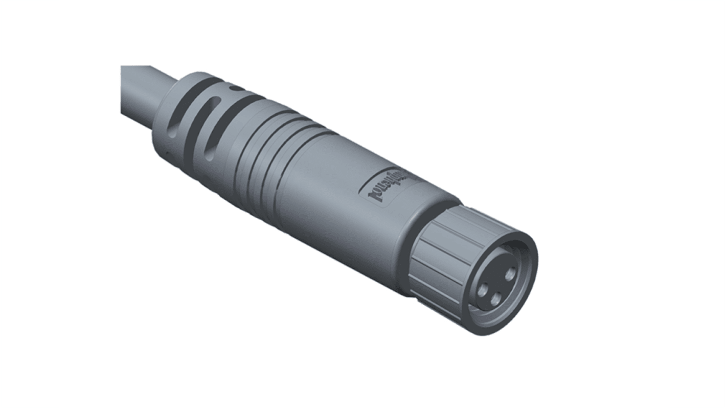 Connettore circolare femmina M8 Amphenol Industrial 8-04AFFM-SL7A05, 4 poli, montaggio filettato, grado di protezione IP67.