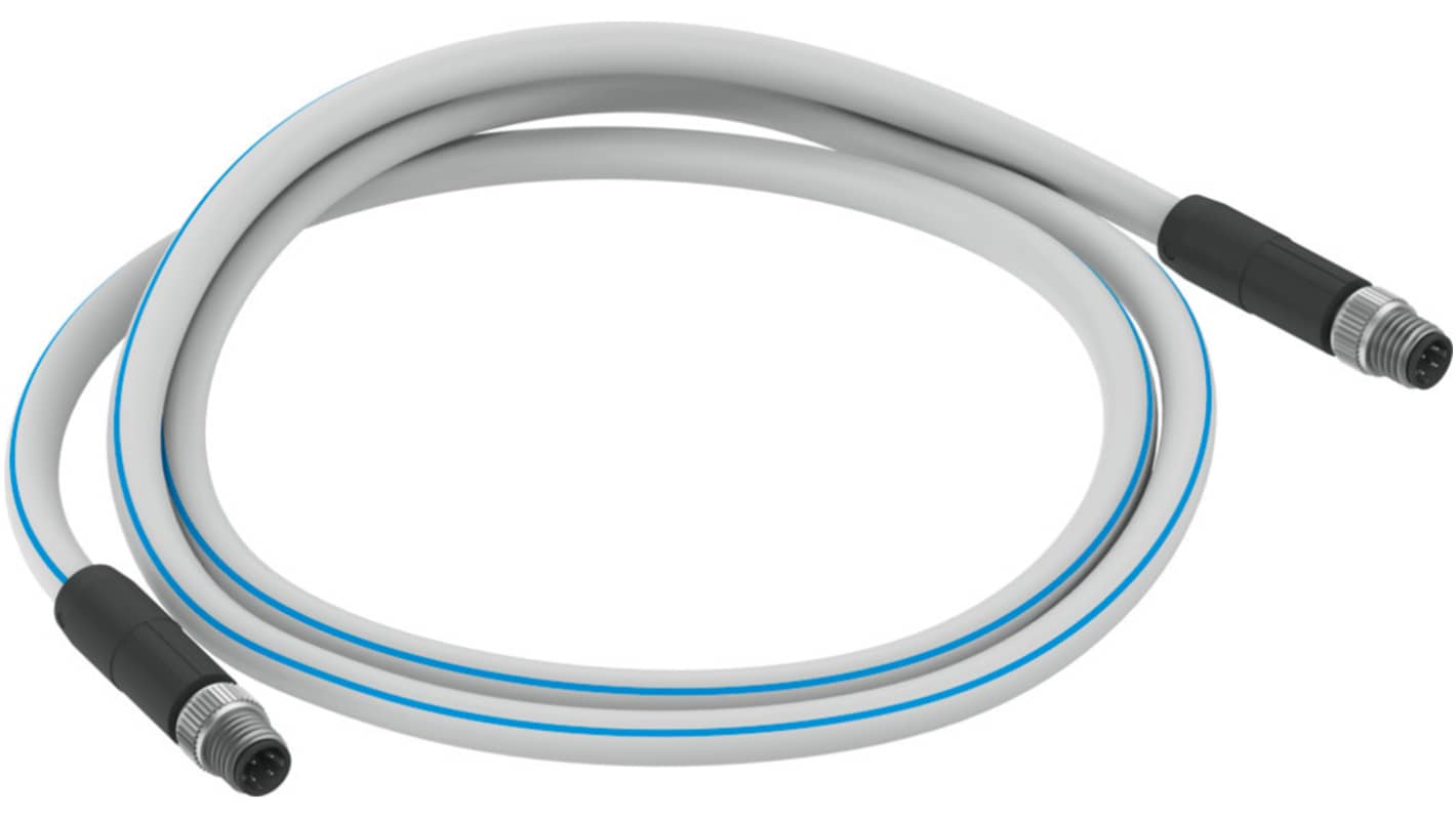 Cavo a 4 conduttori Festo NEBC-D8G4-ES-5-N-S-D8G4-ET, lunghezza 5m, diametro 6.3mm, tensione 30 V, resistente agli oli.