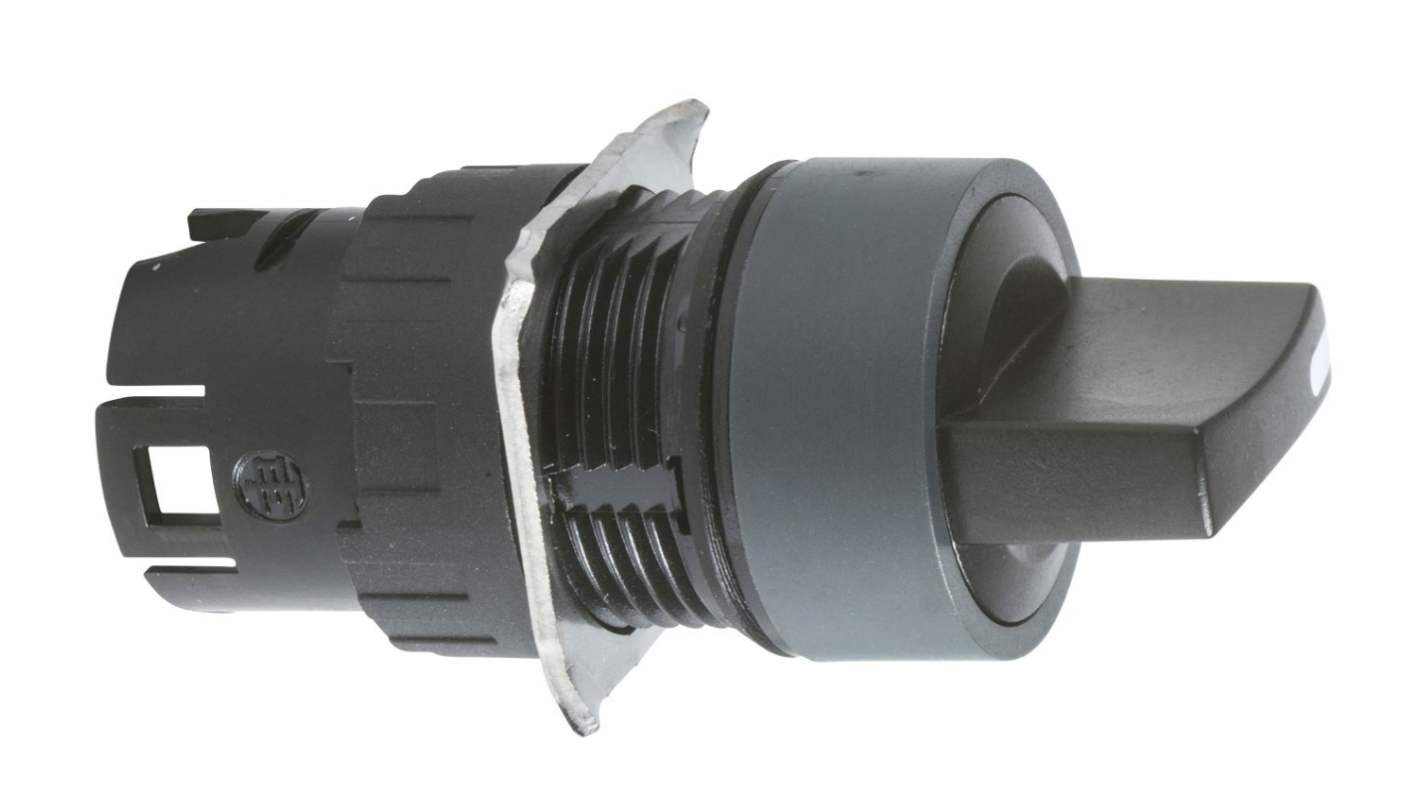 Selettore a tre posizioni Schneider Electric ZB6AD25, diametro foro 16 mm, colore nero, grado di protezione IP65.