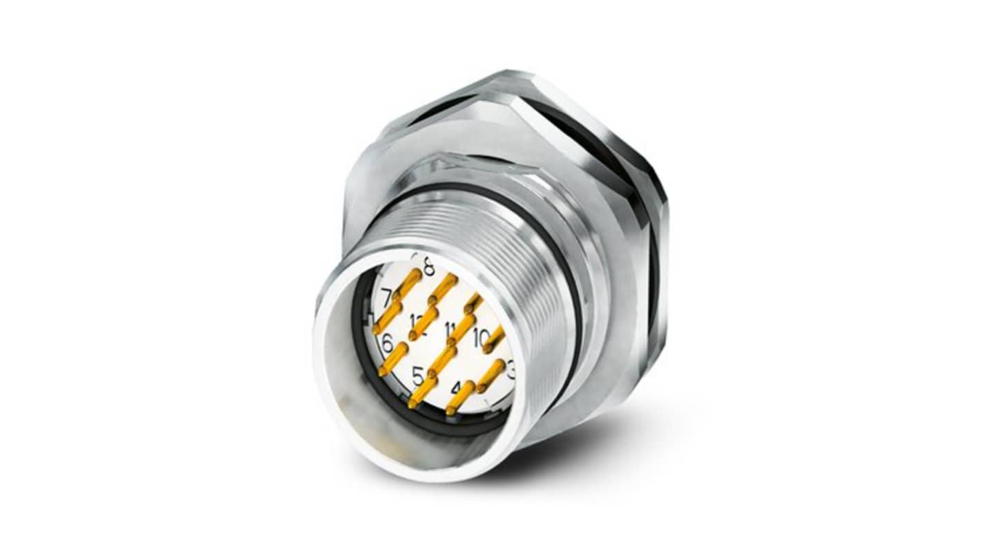 Connettore di potenza Phoenix Contact 1619785, 16 posizioni, montaggio posteriore, grado di protezione IP67, 8A, 48 V.