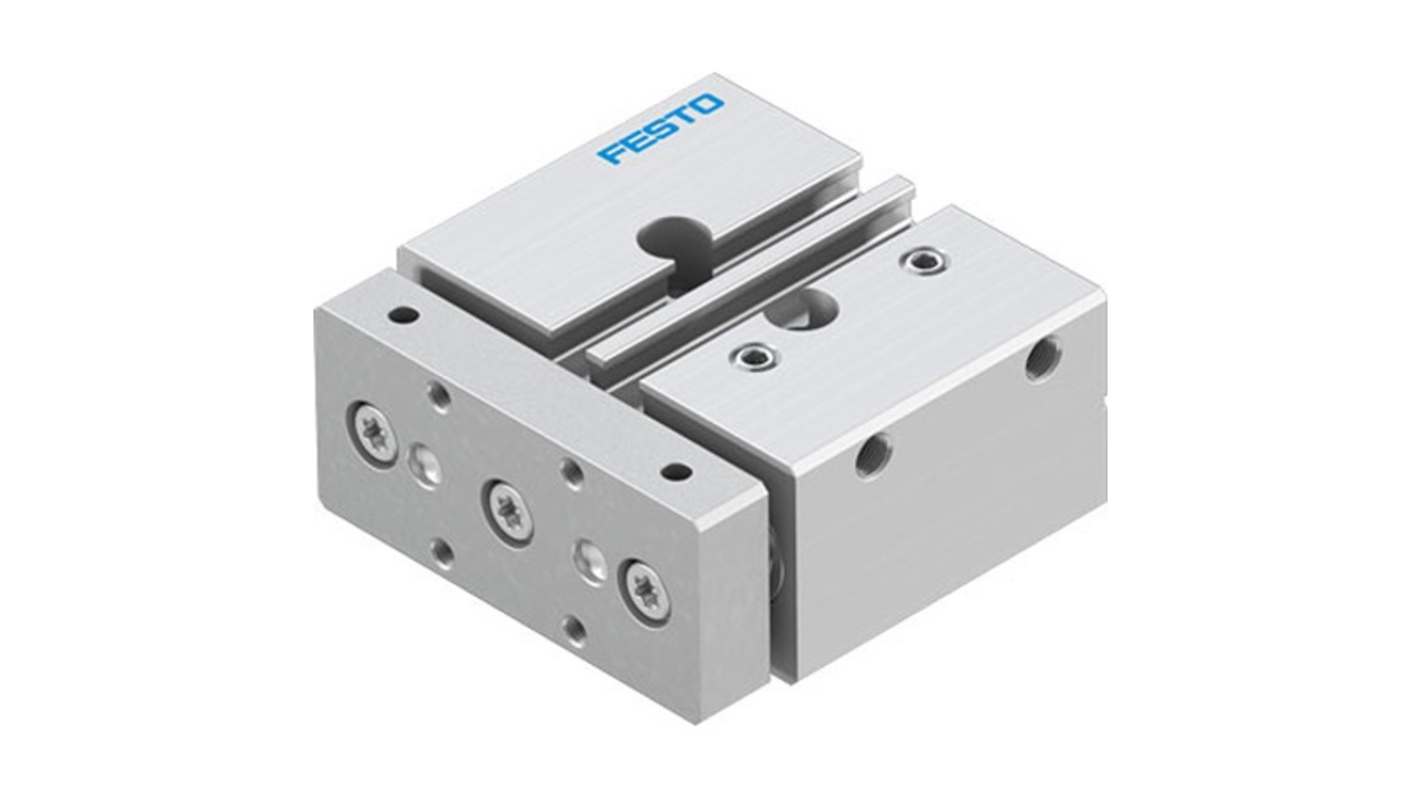 Cilindro guidato Festo DFM-12-10-P-A-GF-F1A, azionamento a doppio effetto, diametro pistone 12 mm, corsa 10 mm.