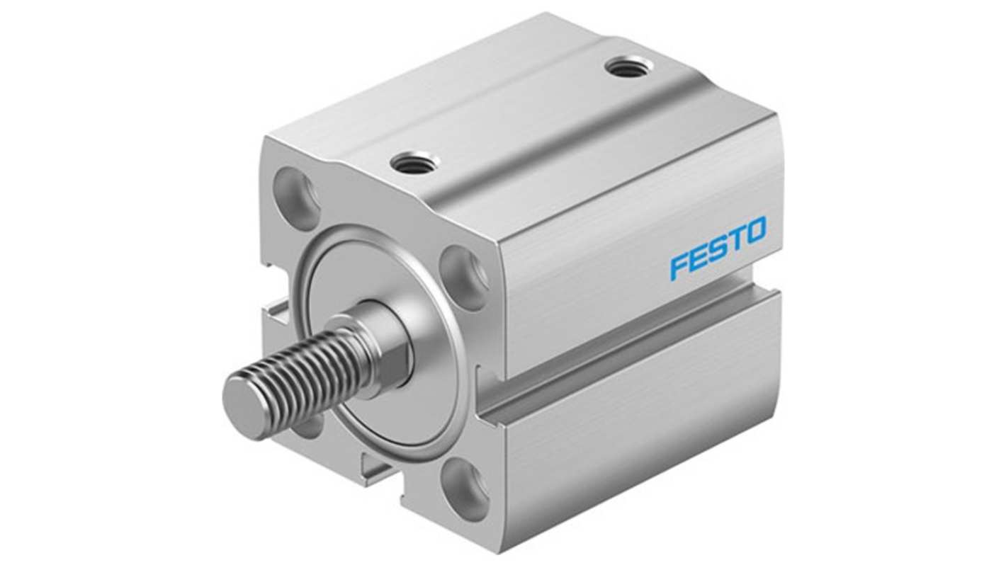 Cilindro pneumatico Festo ADN-S-25-35-A-P-A-F1A, doppio effetto, foro 25 mm, corsa 35 mm, collegamento M5, design compatto.