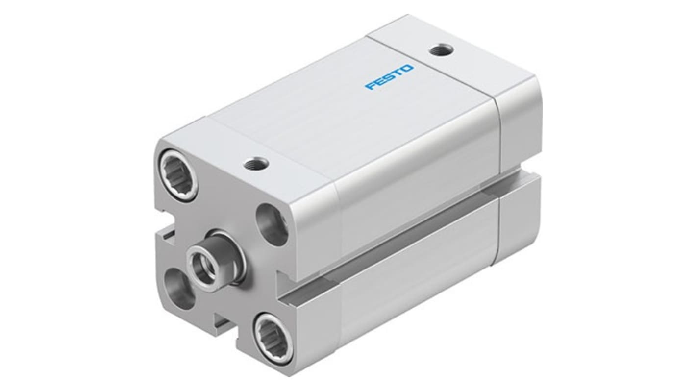 Cilindro pneumatico Festo ADN-25-35-I-PPS-A, doppio effetto, foro 25 mm, corsa 35 mm, design compatto e robusto.