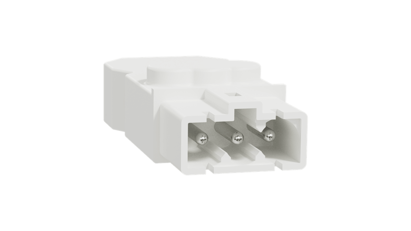 Connettore maschio Schneider Electric INS44303, 1P + N + E, 16 A, 250 V, per cavi rigidi 1,5-2,5 mm², installazione semplice.