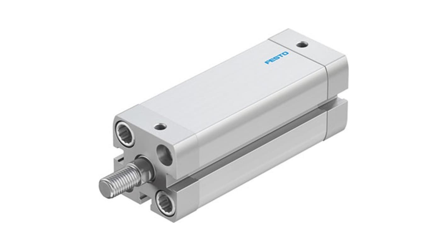 Cilindro pneumatico Festo ADN-20-70-A-P-A, doppio effetto, foro 20mm, corsa 70mm, collegamento M5, design compatto e robusto.