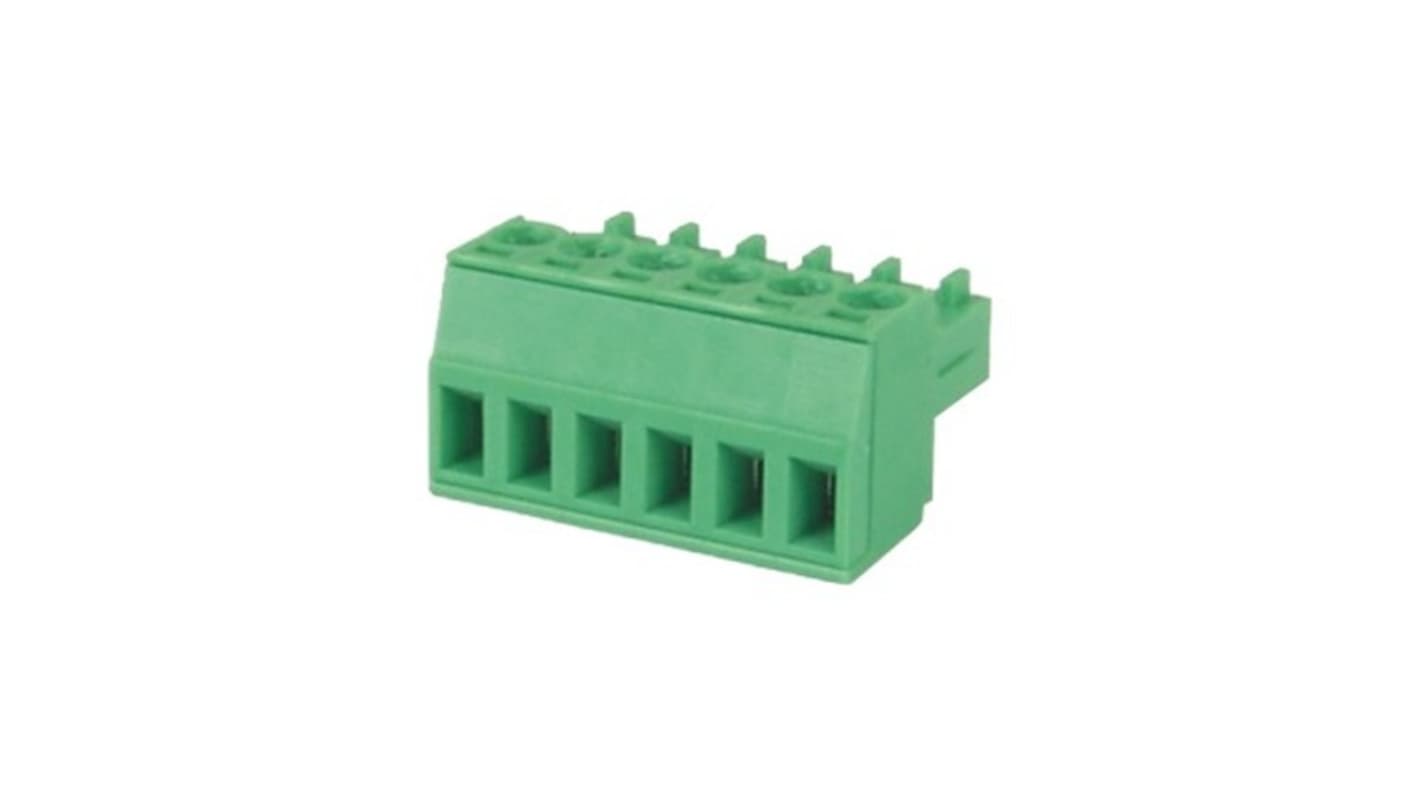 Connettore stackable verde Amphenol Industrial TJ1031530000G, morsettiera a innesto con 10 contatti, passo 3.81 mm, montaggio pensile.