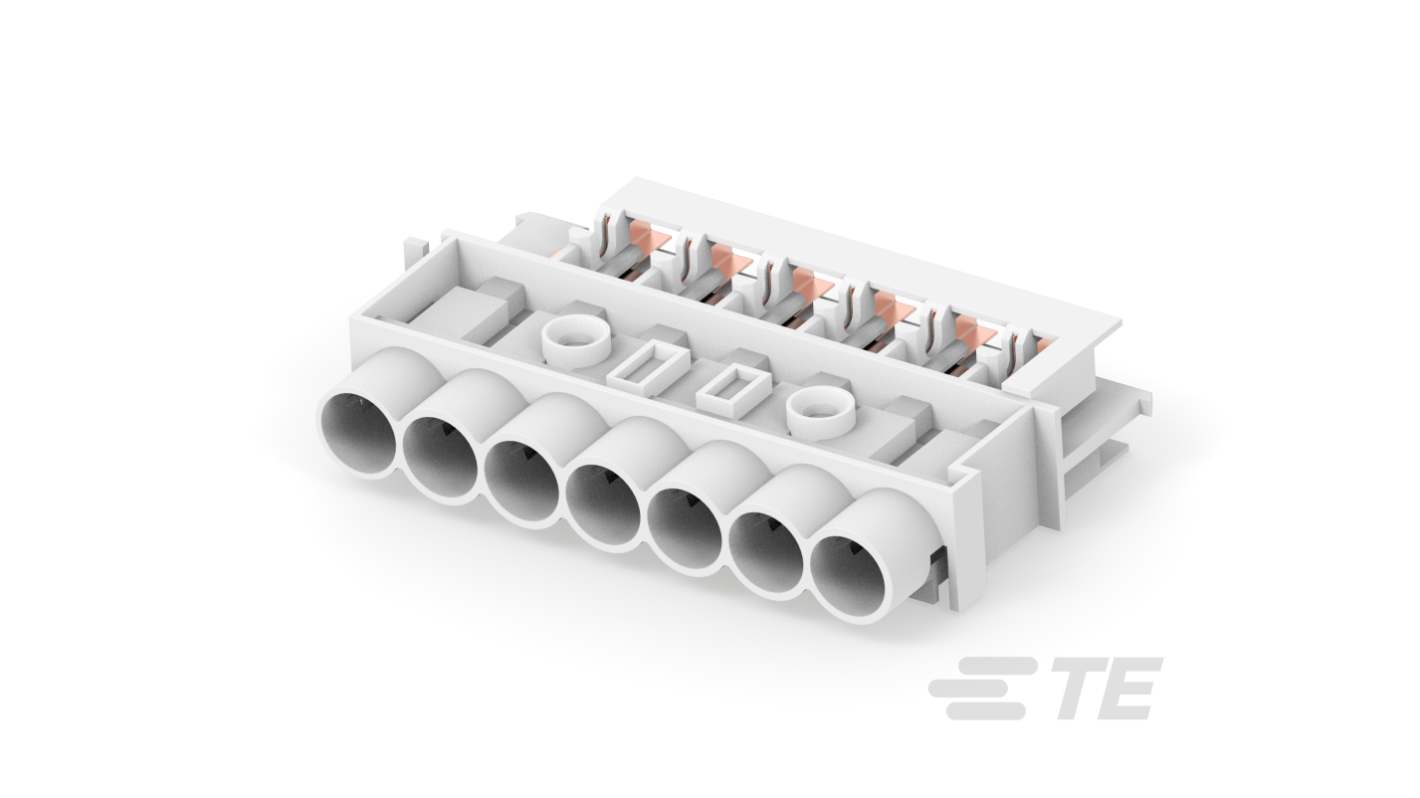 Connettore TE Connectivity 1740317-2, 7 vie, montaggio su cavo, tensione fino a 250 VCA, colore bianco.