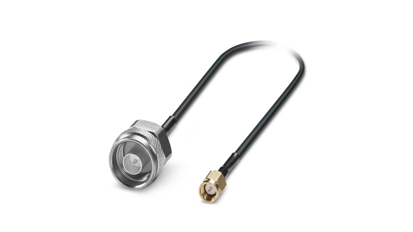 Cavo coassiale Phoenix Contact 1340139, 500 mm, connettori maschio Tipo N e SMA, impedenza 50 Ω, grado di protezione IP65/IP67.