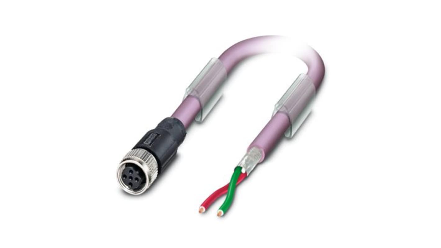 Cavo bus a 2 conduttori Phoenix Contact 1507311, lunghezza 10 m, sezione 0,25 mm², schermato per ridurre le interferenze, con connettore M12.