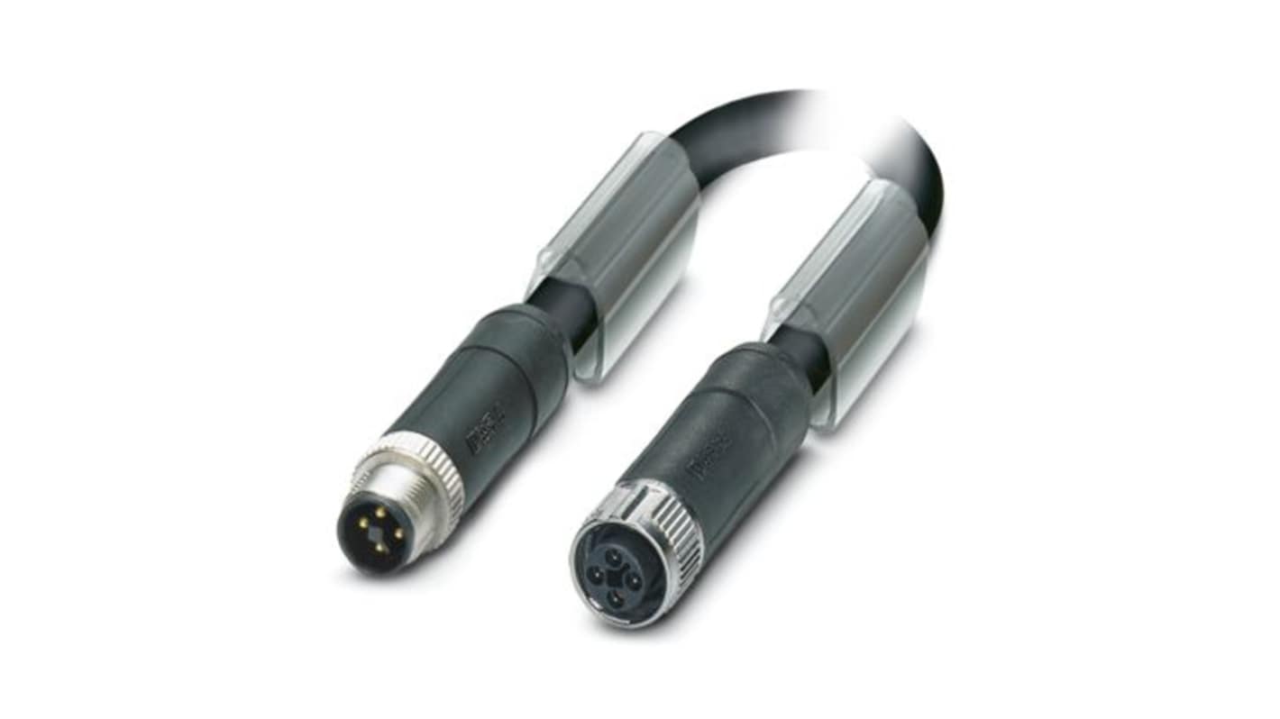 Cavo di potenza Phoenix Contact 1416447, 4 conduttori da 1,5 mm², lunghezza 3 m, guaina nera in poliuretano, schermato.