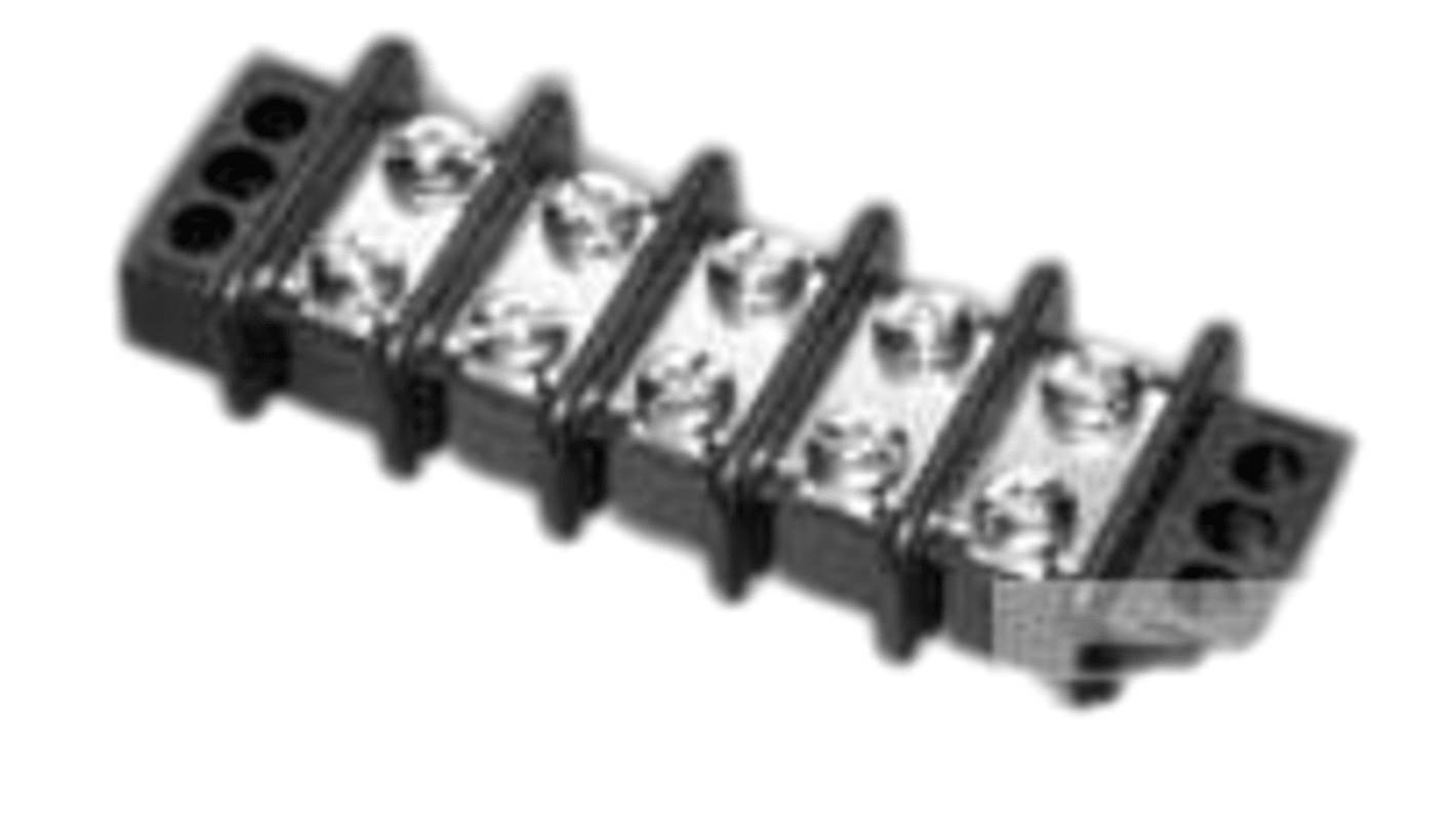 TE Connectivity, barretta di connessione a doppia barriera con 10 contatti, passo 11,1 mm, orientamento verticale, corrente 25A, tensione 300V.