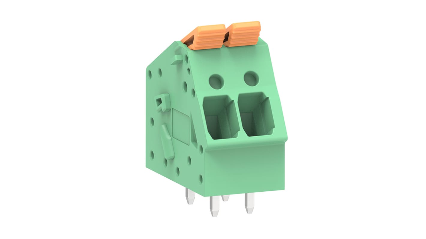 Molex 2249290002, morsettiera PCB a 2 vie, passo 5mm, montaggio a foro passante, costruita in poliammide.
