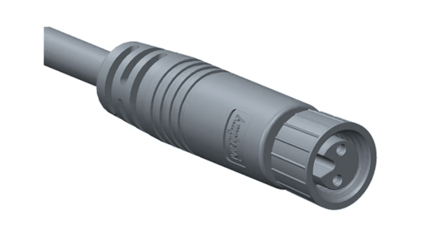 Connettore circolare femmina M8 Amphenol Industrial, 6 poli, design diritto, lunghezza cavo 1000 mm, grado di protezione IP67.