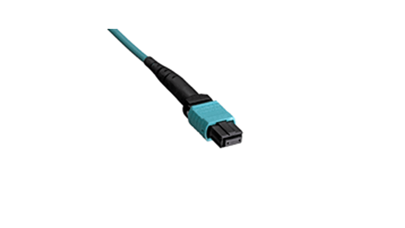 Fibra ottica a Modo multiplo Molex, Ø 4.5mm, lunghezza 40m, terminazione MTP-MTP, OM3, guaina azzurra, classificazione Plenum.