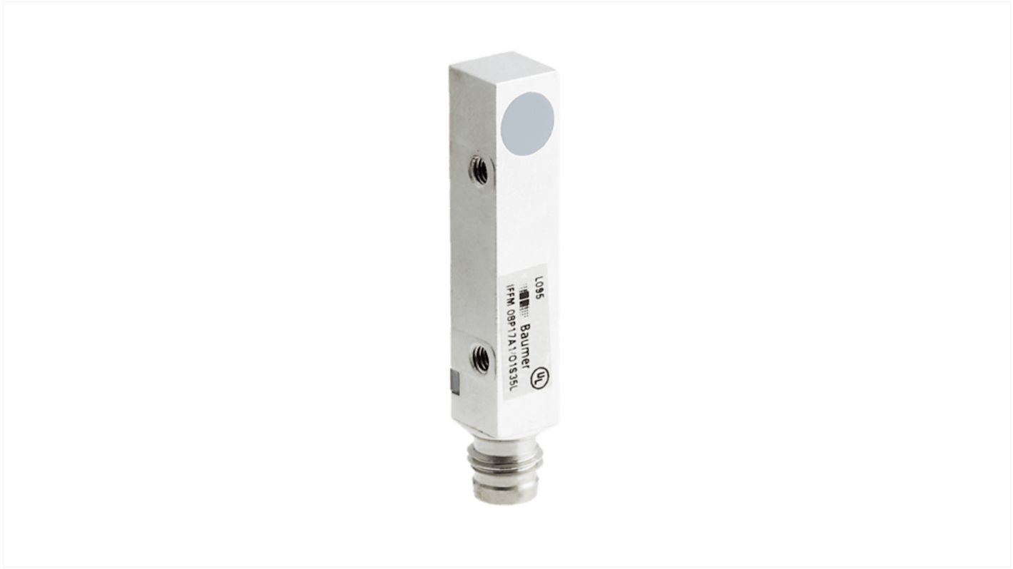 Sensore di prossimità cilindrico Baumer IFRM 06P1701/PL, PNP, rilevamento 2 mm, corpo in acciaio inox, IP67, alimentazione 10-30 V c.c.