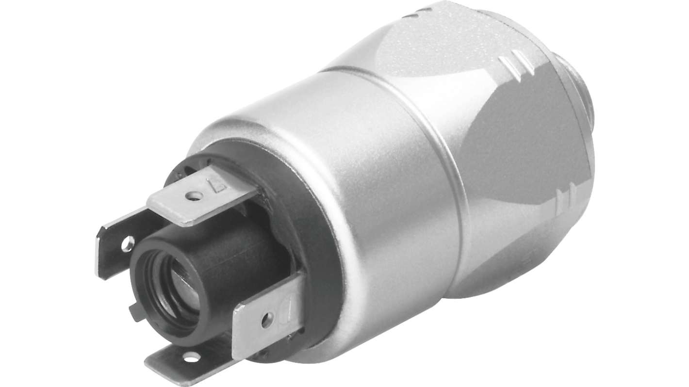 Pressostato Festo PEV-1/4-A-SW27, connessione G 1/4, pressione operativa 1-10 bar, grado di protezione IP65.
