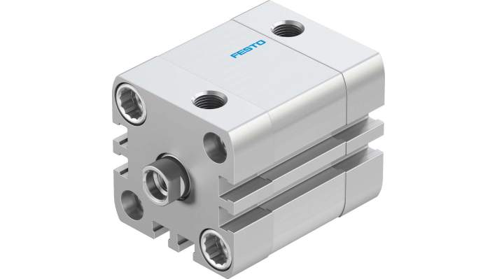 Cilindro pneumatico Festo ADN-32-15-I-P-A, doppio effetto, foro 32mm, corsa 15mm, attacco G 1/8, peso 310g.