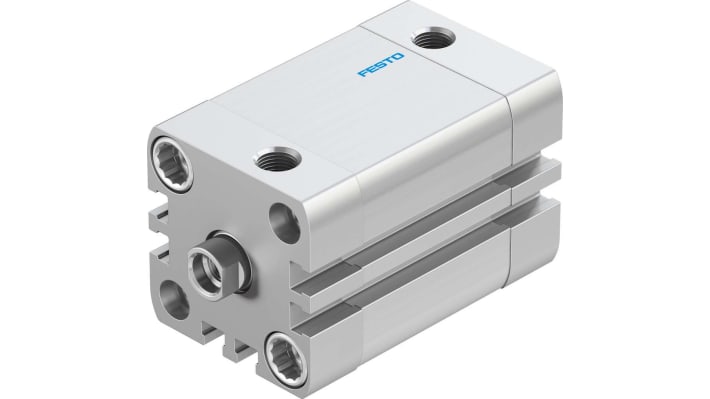 Cilindro pneumatico Festo ADN-32-30-I-P-A, doppio effetto, foro 32 mm, corsa 30 mm, pressione max 10 bar, dimensioni 47 x 47 x 80 mm.