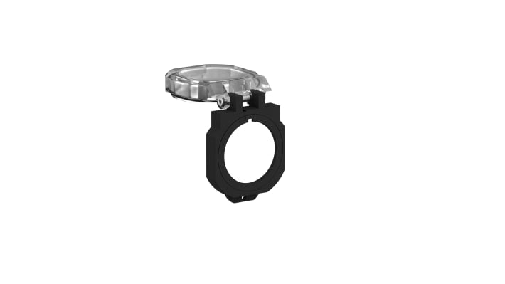 Copertura protettiva trasparente rigida Schneider Electric ZBSP2 per porte USB e RJ45 - Serie Harmony XB. Resistente, IP67, ideale per ambienti industriali.