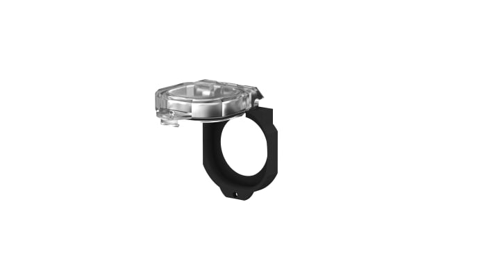 Copertura protettiva trasparente rigida Schneider Electric ZBSP2 per porte USB e RJ45 - Serie Harmony XB. Resistente, IP67, ideale per ambienti industriali.