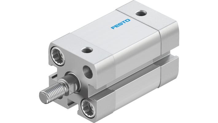 Cilindro pneumatico Festo ADN-16-15-A-P-A, doppio effetto, foro 16 mm, corsa 15 mm, collegamento M5, peso 79 g.