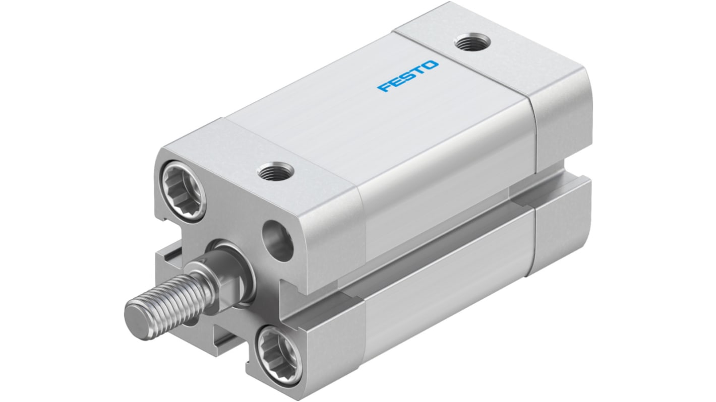 Cilindro pneumatico Festo ADN-16-20-A-P-A, doppio effetto, alesaggio 16 mm, corsa 20 mm, dimensioni compatte 29 x 29 x 59.7 mm.