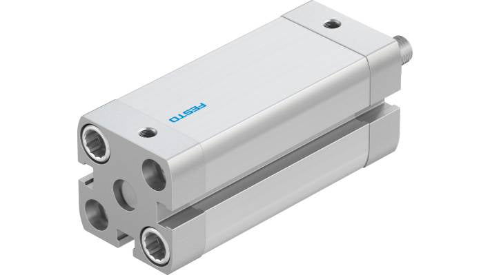 Cilindro pneumatico doppio effetto Festo ADN2050APA, foro 20 mm, corsa 50 mm, attacco M5, pressione max 10 bar.
