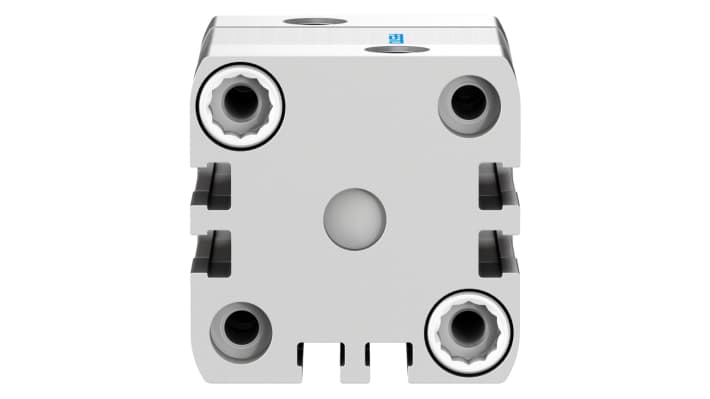 Cilindro pneumatico Festo ADN-32-10-A-P-A, alesaggio 32 mm, corsa 10 mm, montaggio versatile, pressione max 10 bar.