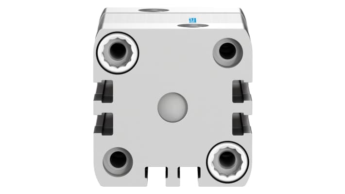 Cilindro pneumatico Festo ADN-32-15-A-P-A, doppio effetto, foro 32 mm, corsa 15 mm, attacco G 1/8, max 10 bar.