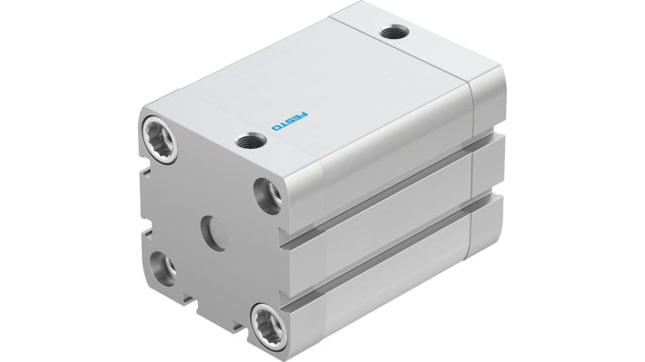 Cilindro pneumatico Festo ADN-50-50-I-P-A, doppio effetto, foro 50 mm, corsa 50 mm, pressione max 10 bar, dimensioni 65.5 x 65.5 x 102.7 mm.