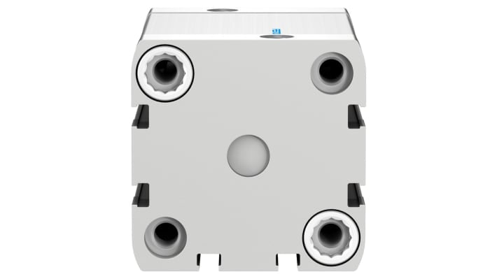 Cilindro pneumatico Festo ADN-50-50-I-P-A, doppio effetto, foro 50 mm, corsa 50 mm, pressione max 10 bar, dimensioni 65.5 x 65.5 x 102.7 mm.